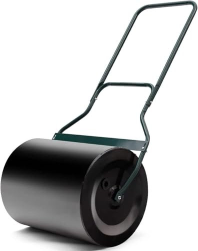 FANTASK Rullo per prato, 60 l, con manico a U, rullo da giardino, Ø 40 cm, riempito con acqua e sabbia
