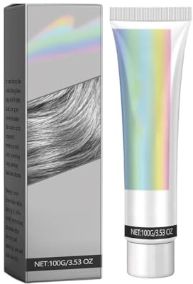 Crème De Teinture De Cheveux Gris Argenté,Coloration Permanente,Cire Couleur,Teinture Instantanée Cheveux Gris Clair Argent Permanent,Hommes Femmes Styling Haartone Wax