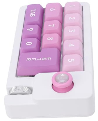 Lazmin112 Pavé Numérique, Remplaçable à Chaud, Rétroéclairage LED Rvb 12 Couleurs, Pavé Numérique Mécanique Filaire, 12 Touches Programmables, Joystick à Roulette, Anti-Ghosting (Purple)