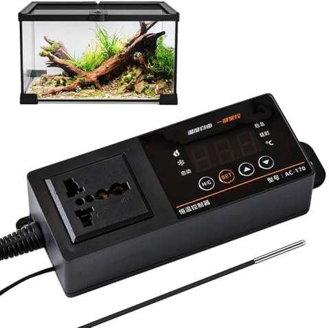 Thermostat pour terrarium reptiles | Écran LED numérique Accessoires d'aquarium avec ventouse – Pompe à chaleur Thermostat, pour terrarium, serpents, poules, cancers ermites, reproducteurs d'œufs, zoo