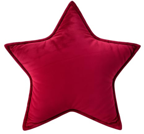 heimtexland Dekokissen Weihnachten Formkissen Stern Kuschelkissen Samt 40 cm Deko Weihnachtskissen Zierkissen Geschenk-Idee Weihnachtsdeko Kissen Typ924 Bordeaux rot