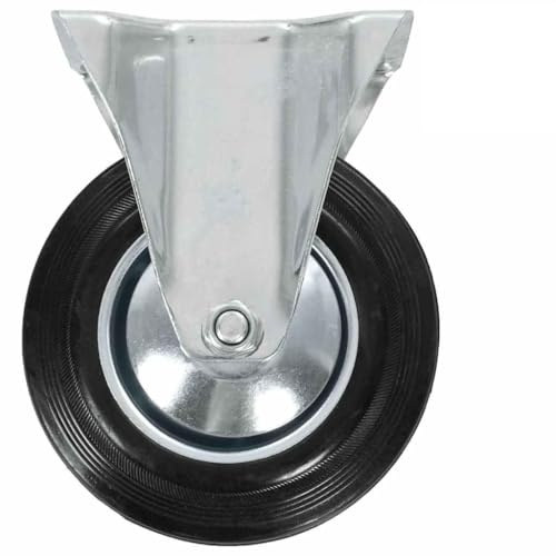 16 Stück Bockrollen 160 mm Gummi, geräuschlos, bodenschonend, rostfreier Eisenrahmen mit Zinkbeschichtung, je 150 kg Belastbarkeit, für Werkbank, Wagen, Möbel