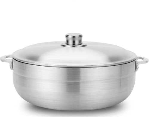 Alpine Cuisine AI-6928-7 Aluminum Caldero Stock Pot, Cooking Dutch Oven, Silver