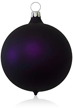 Lauschaer Glas Christbaumkugeln lila matt 5 Stück d 6cm Christbaumschmuck Weihnachtsbaumschmuck mundgeblasen