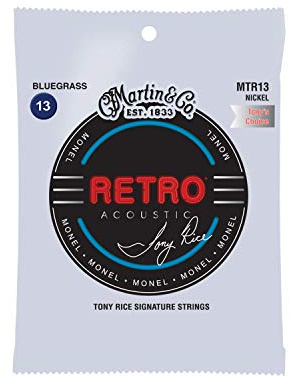 MARTIN Saiten für Akustikgitarre Retro Acoustic, Monel – massive Nickel/Kupfer-Legierung, Tony Rice's Choice Bluegrass 13-56 (MTR13)
