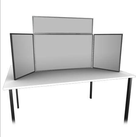 Faltdisplay Kits -Traditionelle interne Präsentation Büro Schulinstitut (Tischplatte Klein (Wtih einzelne Header) Blau / Grau) - Folding Display Kits -Traditional internal presentation office school institute (Table top Small (Wtih single header) Blue/Grey)