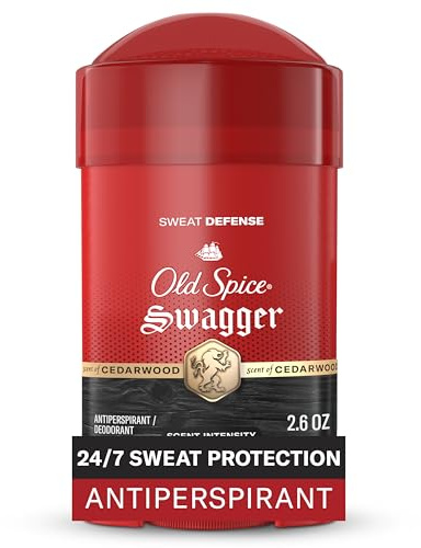 Old Spice Sweat Defense Antiperspirant & Deodorant for Men, 24/7 Ultimate Sweat Protection, Long Lasting Scent, Soft Solid, Swagger with Cedarwood Scent, 2.6 oz