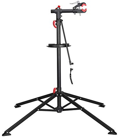Yaheetech Supporto Regolabile da Montaggio Riparazione Manutenzione Cavalletto Portatile Girevole a 360° per Bici Bicicletta con Vassosio Magnetico Portautensili Pieghevole di Altezza 108-188 cm