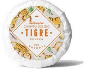 CHAMPU SOLIDO SILVESTRE TIGRE 60 GRAMOS 99% NATURAL FUERZA Y VIGOR PARA TU CABELLO