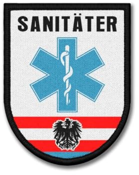 Patch Sanitäter Polizei Österreich Sani Arzt Rettungsdienst 9x7cm #26181