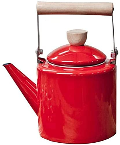 ZHANGZONG Bouilloire INOX Théière en Fonte Bouilloire sifflante Bouilloire Vintage Bouilloire émaillée Domestique 2.4L, Plaque de Cuisson, Chaleur Rapide et Uniforme. Universel pour Tous Les Types