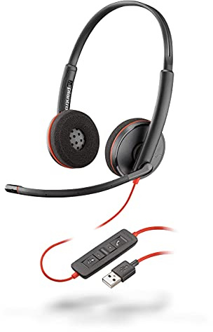 Plantronics, auricular con cable Blackwire 3220 USB-A, auricular de dos oídos, estéreo, con micrófono de brazo, se conecta a PC o Mac mediante USB-A, funciona con Teams, Zoom (Reacondicionado)