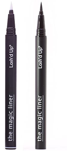 Lash'd Up Pegamento mágico, se adhiere con todas las pestañas postizas regulares [no magnéticas], no necesita pegamento, no necesita imanes, extra fuerte (transparente + negro) (2 unidades).