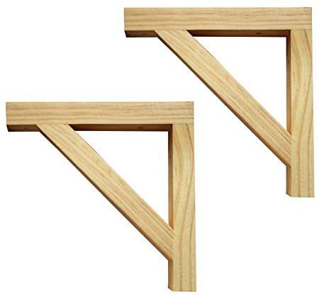 2 Stück/4 Stück Dreieckig Regalhalterungen Wandträger aus Holz,Schwimmende Halterung 90 Grad Rechtwinklig Schwerlastkonsole,mit Schrauben,für Bücherregal Gärten Küche (25cm/9.8in,2 Pcs)