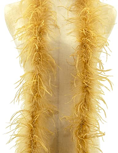 BYNYXI Federboa, 200cm Flauschige Marabu Federboa zum Basteln Natürliche Straußenfeder Schal Feder Boa Weiß Feder Schal Federstola für Damen Kinder Karneval Fasching Stola Kostüm Mottoparty