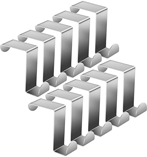 Amfrpar 10 piezas Perchero Puerta 2.5cm/5cm Colgador Puerta Acero Inoxidable Ganchos Sobre Puerta en Forma de Z Sin Taladrar Percha Puerta para Baño/Dormitorio/Armario/Habitacion