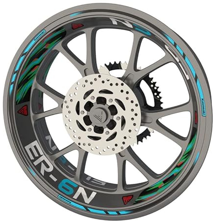 Felgenband für Motorrad Kawasaki ER 6N Premium Qualität (Aufkleber für 2 Räder) (blau)