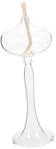 Warmhm Klar Transparente Petroleumlampe aus Glas mit Retro Design Würfelförmiges Öllicht für Dinner Party und Künstlerische Tischdekoration im Innenbereich