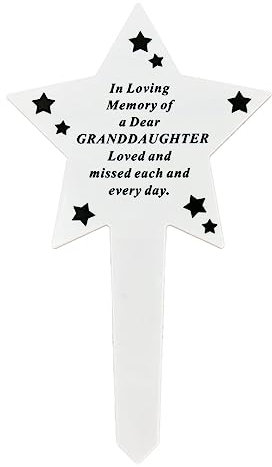 Angraves Shining Star Special Granddaughter Memorial Baby Child Remembrance Verse Grave Ground Stake Plaque