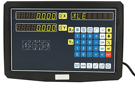2 Axes Affichage Numérique DRO Digital Readout DRO Lecture Numérique à 2 Axes avec Accessoires pour Fraiseuse de Tour EU Plug 110-240V