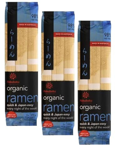 Hakubaku Organic Ramen Noodles, Nouilles Japonaises Bio, 270 g (Lot de 3)