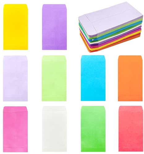100 st Små kuvert, flerfärgade pengakuvert Kraftfrökuvert Minikuvert Färgade kuvert för frön Mynt Kontantgåvor Lönepärlor (10x6cm/3,9x2,4tum)