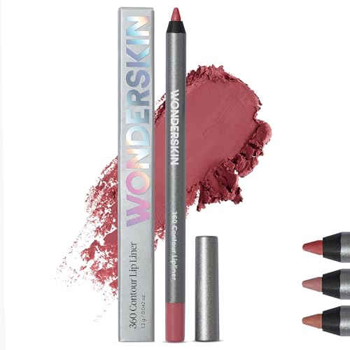 Wonderskin Lip Liner Pencil – 360 Contour Lipliner, Langlebig, Spitzbar, Wasserfest Und Übertragungssicher, Nude Lip Liner Pencil (Rosewood)