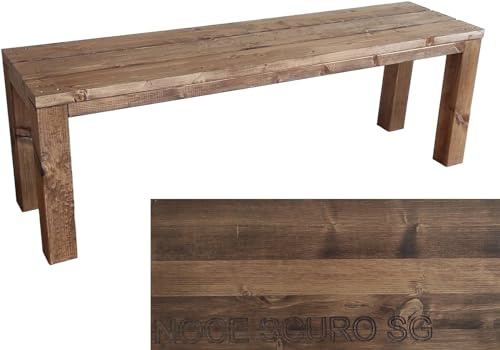 TOTAL WOOD 2012 Gartenbank Sitzbank Holzbank parkbank terrassenmobel für Innen und Außen geeignet Nach Maß verfügbar (Classic imp) (DUNKELWALNUSS SG, 150X38.5X50)