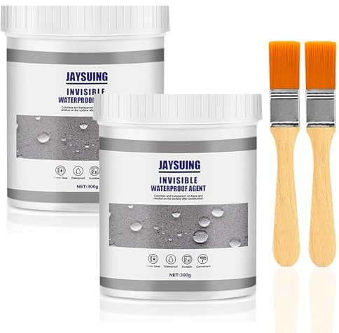 XULEGGNK Sigillante Impermeabile Invisibile, 600G Agente Di Rivestimento Impermeabile Trasparente, Colla Impermeabile Trasparente per Esterni, con Pennello, per Bagno, Piastrelle, Pareti, Tetto