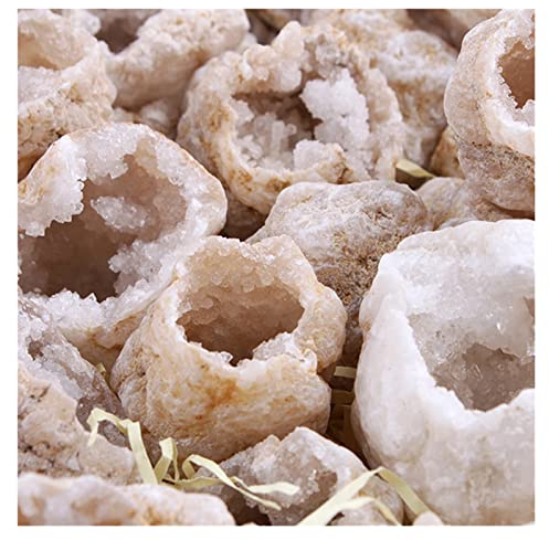 Feng Shui Decorar Geoda de ágata natural sin abrir Cristales de cristal en bruto Lucky Stone Cluster Cave Collection Espécimen Accesorios de joyería en bruto natural Posee mejoras for Piedras decorati