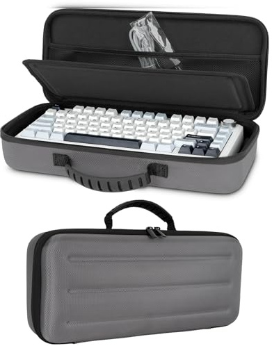 XINGFUDAO Funda de teclado 75%, funda rígida de EVA para teclado mecánico inalámbrico Aula F75, 75%, compatible con ASUS ROG Azoth 75% inalámbrico DIY teclado para juegos personalizado