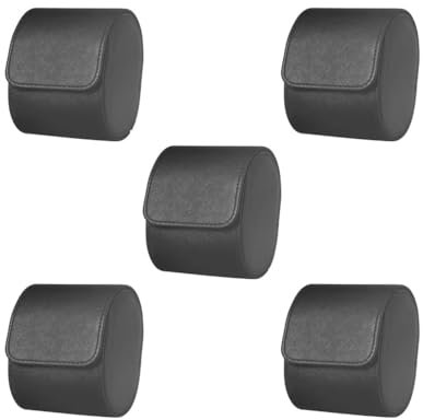 Adoorniequea 5 Set Vintage Style Uhrenrolle Reiseetui Uhren-Display Uhren Aufbewahrungsbox schwarz