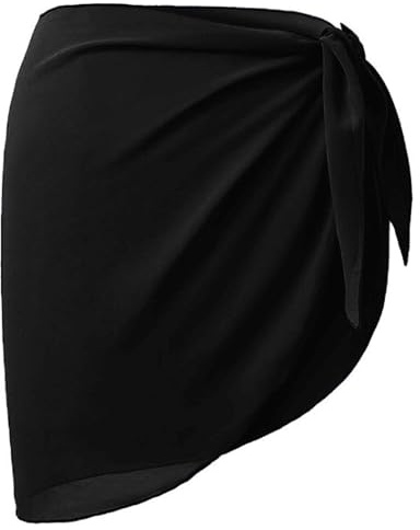 VYZUTR Schwarz Strand Wrap Sarong Vertuschung Chiffon Badeanzug Wickelröcke Bikini Cover up Sexy Pareos Strandtuch