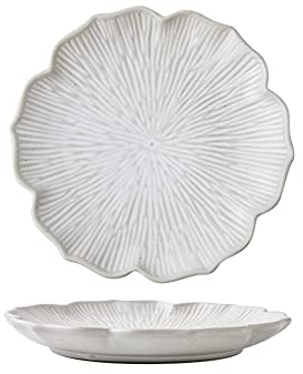 NBHDEK Keramik-/Nudel-/Obst-/Vorspeisen-/Dessertteller, 20,3 cm, Weihnachtsteller, Weihnachtsessteller, 2er-Set, Weiß/Grün