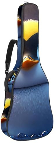Schöne wasserdichte Tasche für Akustikgitarren, mehrere Taschen, Schutzschicht, schöner Pinguin schwimmt unter Wasser, Mehrfarbig Nr. 08, 42.9x16.9x4.7 in, Gitarrentasche