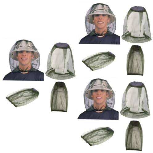 MAGICLULU 3 Piezas Red de calor mosquitera aire cabeza de insecto red aire red de pantalla de insectos gorro mosquitero Cabeza red de cabeza