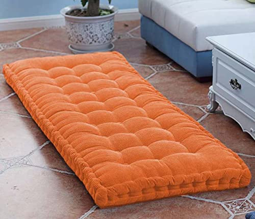 Generisch Sitzkissen Dicke Bankpolsterauflage für Garten, Terrasse, Esszimmer, Sofa, Schaukel, weiche Stuhlauflage aus Baumwolle für 2/3-Sitzer-Bank, Orange, 40 x 40 cm, zusätzlicher Komfort und Halt