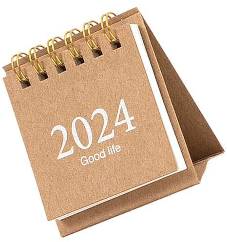 JEWEDECO Calendario De Mesa 2024 Decorativo Resistente Plegable Para Hogar y Oficina