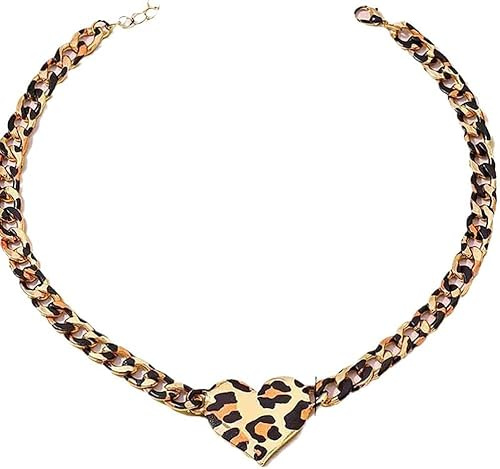 XFSRG Leopard Herz Halskette für Mädchen Modische Goldkette für Kinder Einzigartiges Design für Kommunion und Geburtstag