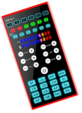 Mobile Soundkarte Modell 1 für Live Streaming, Rot, Metall, 1200mv | Rauschunterdrückung und Hall, für Computer und Telefone, Kompaktes Gerät