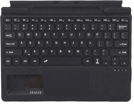 Zunate Wireless BT -Tastatur mit Touchpad -Austausch für Pro 8 9 10 11, Pro X -Tablets, Tragbare Drahtlose Tastatur mit 7 Farbbacklits, (Black)