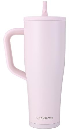 Ice Shaker 40 oz Tumbler with Handle and Straw | 40oz Oakley | Cold for 30+ Hours | 2-in-1 Tumbler Shaker Bottle | Odor-Free 40 ounce Bottle for Water, Protein Shakes, Smoothies, Cocktails