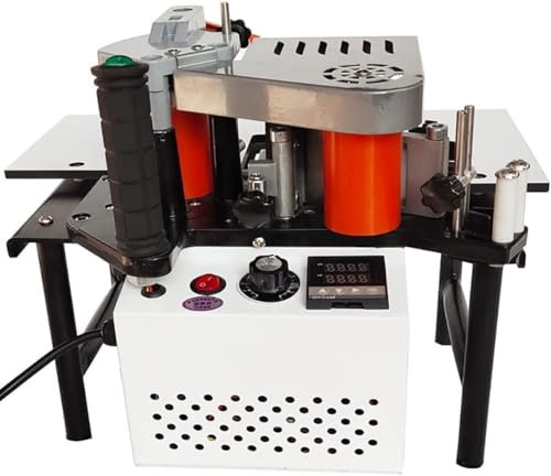 chichigo Máquina canteadora de sobremesa, Máquina canteadora de cantos de carpintería de doble cara de 1200 W Canteadora de cantos de PVC de madera para bordes rectos y de arco, Velocidad de alimentac