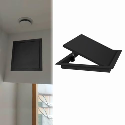Trampilla Pladur Tapa Magnética para Orificios de Pared Puertas de Acceso, Puerta de Inspección con Panel de Acceso Oculto Negro, Placa de Cubierta de Techo con Marco de Aluminio(25x35cm(10x14in))