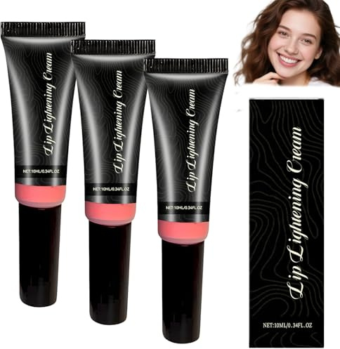 Lip Lightening Cream - Advanced Lightening Formula for Dark Lips, Deep Moisturizing & Brightening Balm, Visible Results with Regular Use, Safe for Smokers & Non-Smokers, 10ml (3PCS)