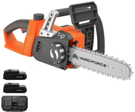 Yard Force 40V Cordless Chainsaw, 35cm Bar, 2x20V 4.0Ah Batteries, 8.5m/s Chain Speed