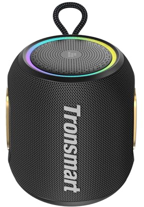 Tronsmart T8 Mini Bocina Bluetooth Portátil, Sonido equilibrado en 360°, IPX7, hasta 20 Horas de batería (Negro)