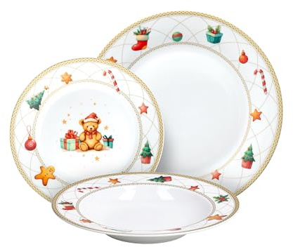 Tognana Christmas Fairy Tal, Servizio piatti 18 pezzi per 6 persone, Porcellana, Multicolor