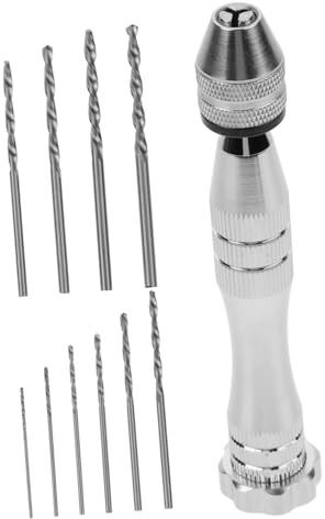 FIXOSHEE Trapano Manuale in Alluminio con Punte Utensile Rotativo Leggero per Foratura e Allargamento in Plastica e Modellismo da Te Compatto e Durevole per Lavori Artigianali