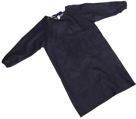 SOIMISS Delantal de Trabajo Vaquero Reversible de Manga Larga Talla Grande Tela Gruesa Resistente a Manchas y Desgaste Delantal de Protección para Peluquería Cocina y Camping con